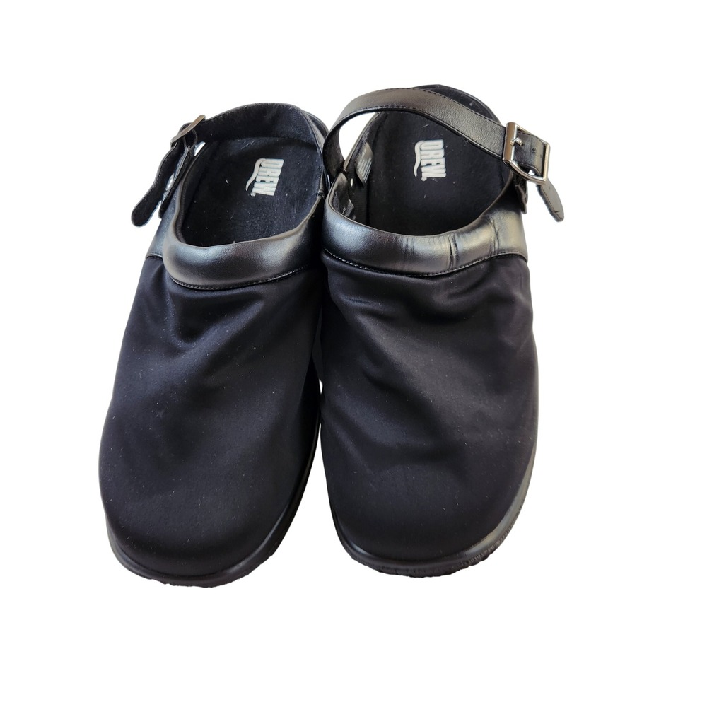 Drew Savannah Black Textile Clogs Womens 11WW Slingback‎ Comfort Shoes 17100-99